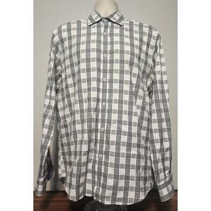 Tailor Byrd Long Sleeve Button-up Dress Shirt Size XL 100% Cotton